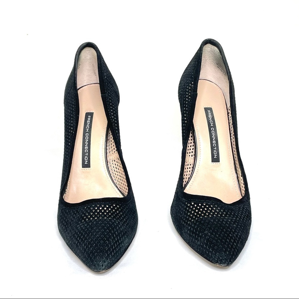 French Connection Monet Black Suede Pumps Sz 8 - Picture 5 of 9